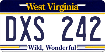 WV license plate DXS242