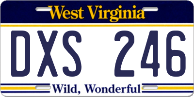 WV license plate DXS246