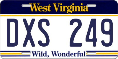 WV license plate DXS249