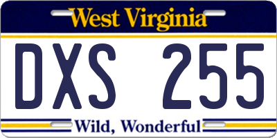 WV license plate DXS255