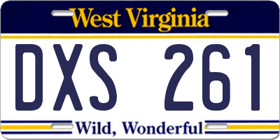 WV license plate DXS261