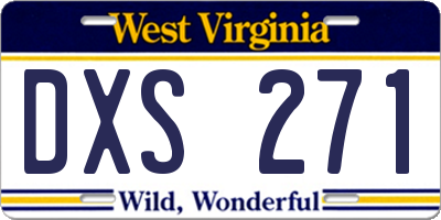WV license plate DXS271