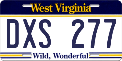 WV license plate DXS277