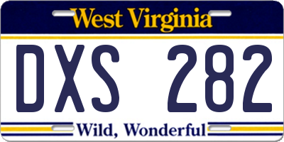 WV license plate DXS282