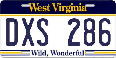 WV license plate DXS286