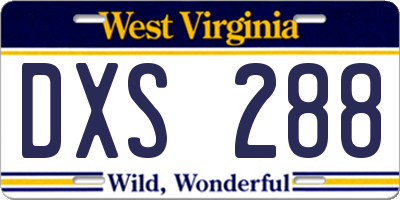 WV license plate DXS288