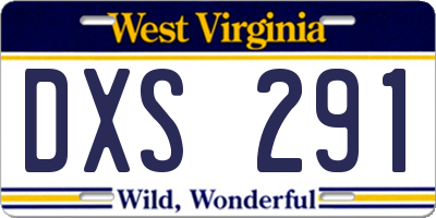 WV license plate DXS291