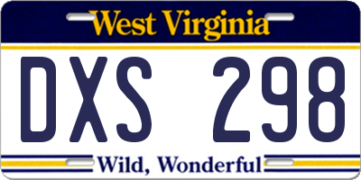 WV license plate DXS298