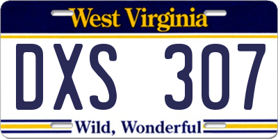 WV license plate DXS307