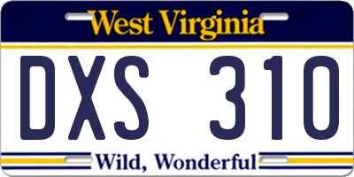 WV license plate DXS310