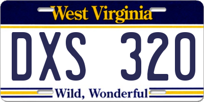 WV license plate DXS320