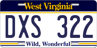 WV license plate DXS322