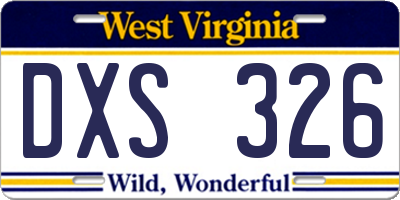WV license plate DXS326