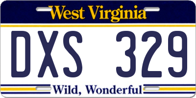 WV license plate DXS329