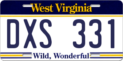 WV license plate DXS331