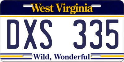 WV license plate DXS335