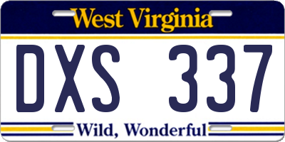 WV license plate DXS337