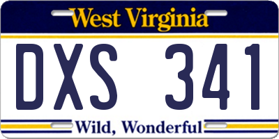 WV license plate DXS341