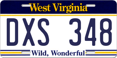WV license plate DXS348