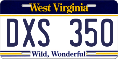 WV license plate DXS350