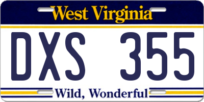 WV license plate DXS355