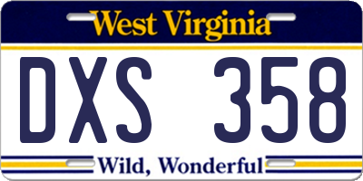 WV license plate DXS358