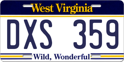WV license plate DXS359