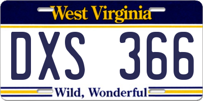 WV license plate DXS366