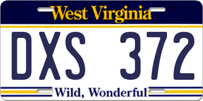WV license plate DXS372