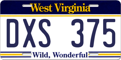 WV license plate DXS375