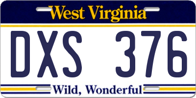WV license plate DXS376