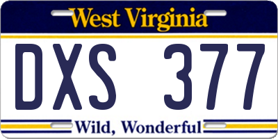 WV license plate DXS377
