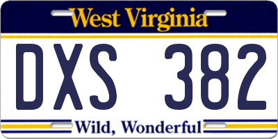 WV license plate DXS382