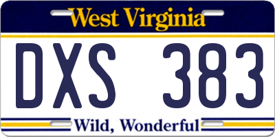 WV license plate DXS383