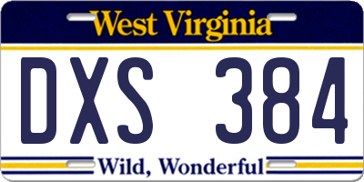 WV license plate DXS384