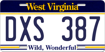 WV license plate DXS387