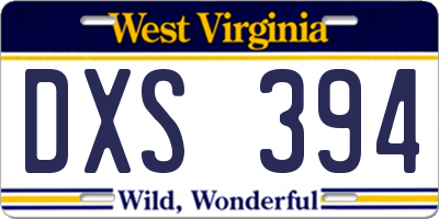 WV license plate DXS394
