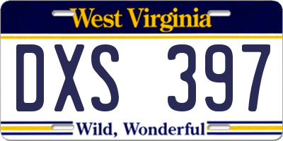 WV license plate DXS397