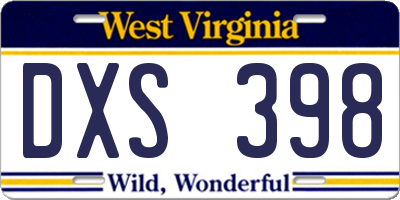 WV license plate DXS398