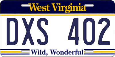 WV license plate DXS402