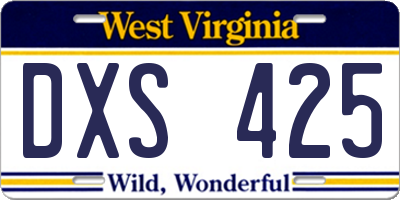 WV license plate DXS425
