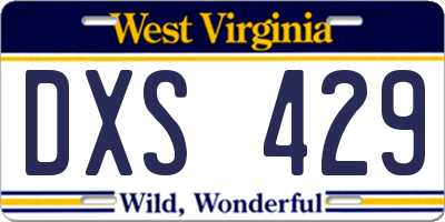 WV license plate DXS429