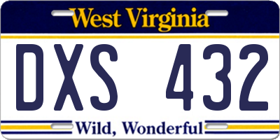 WV license plate DXS432