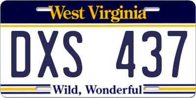 WV license plate DXS437