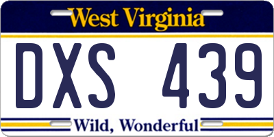 WV license plate DXS439