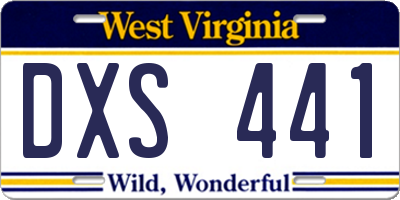 WV license plate DXS441