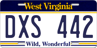 WV license plate DXS442