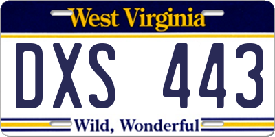 WV license plate DXS443
