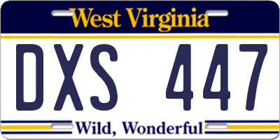 WV license plate DXS447