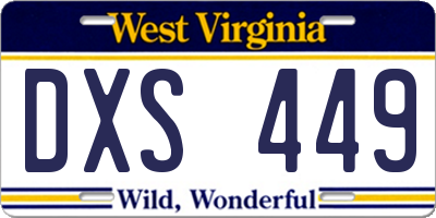 WV license plate DXS449
